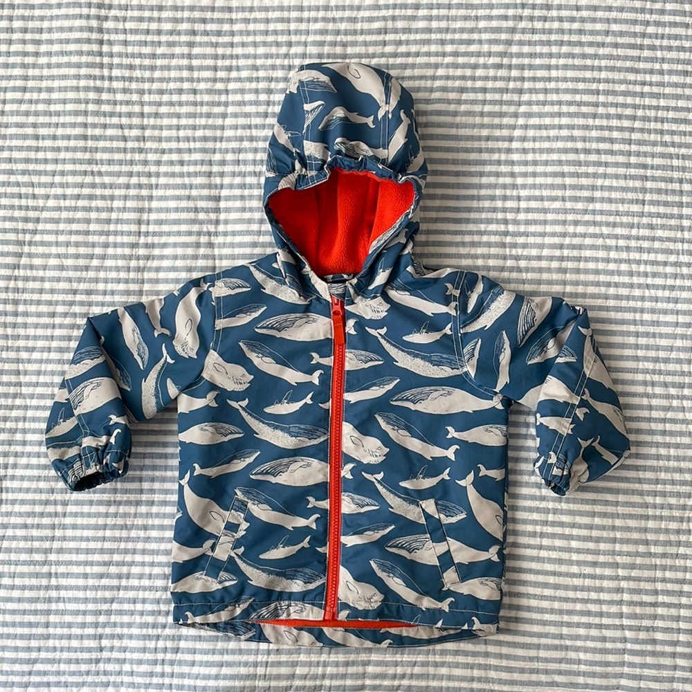 Mini Boden Whale Jacket with Hood Size 2-3